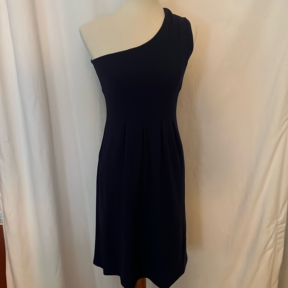 Susana Monaco Body con one shoulder navy dress sz S
